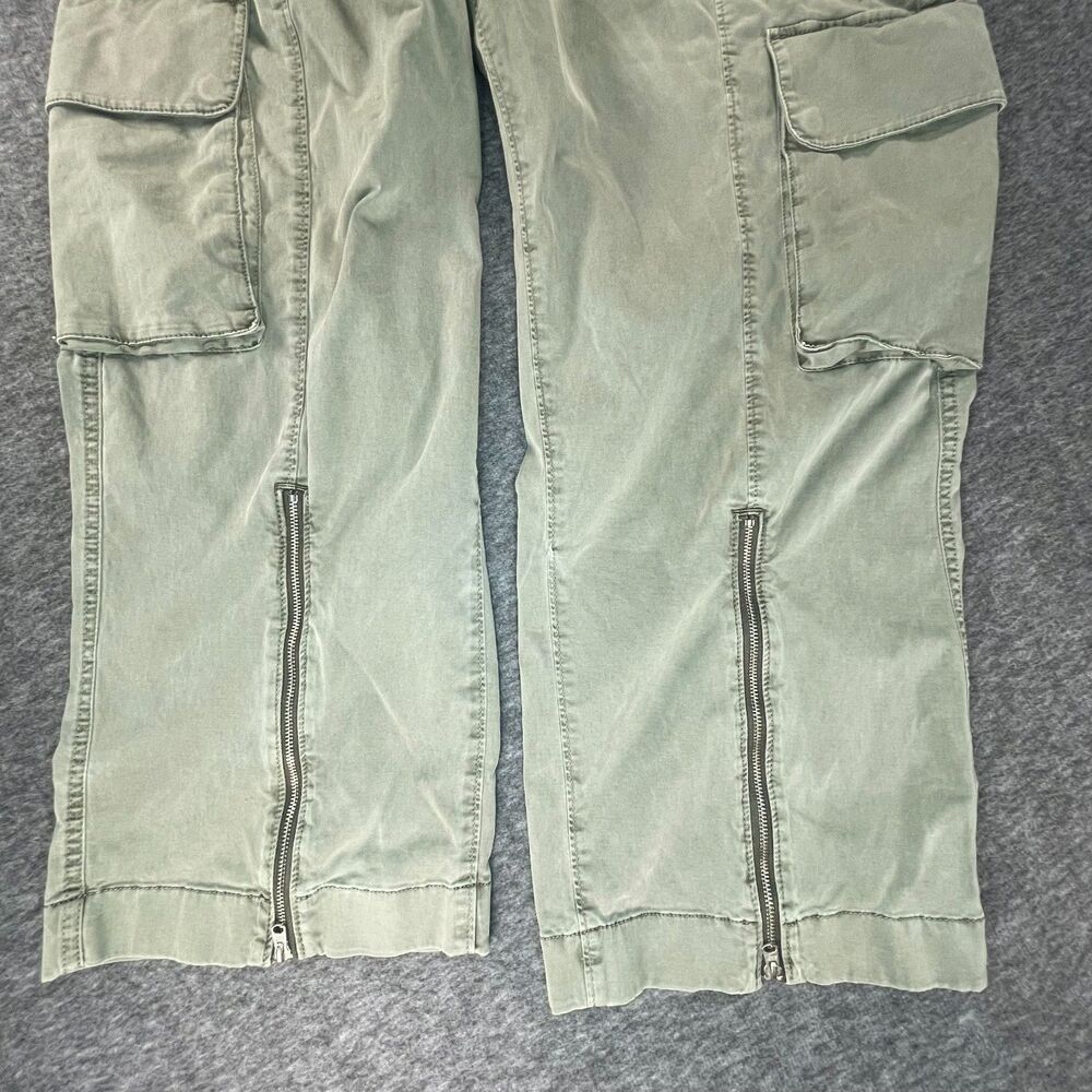 Abercrombie Garment Dyed Baggy Cargo Pants L Green Zip Hem Gorpcore Utility Y2K - Picture 4 of 12